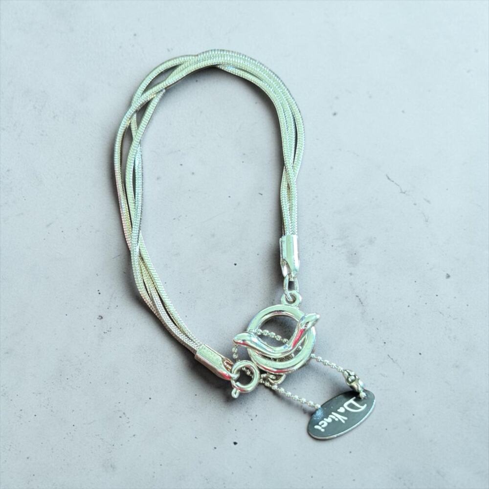 DiVinchi Silver Mesh Bracelet Multi Strand Snake Chain Toggle Clasp NWT 7” - Picture 6 of 10